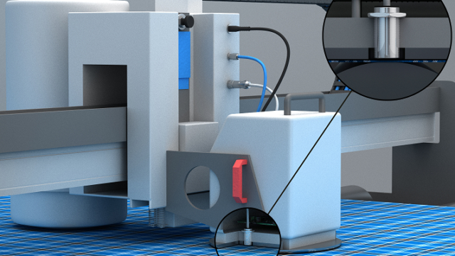 Contrinex analogue inductive sensor on textiles measurement machineapplication