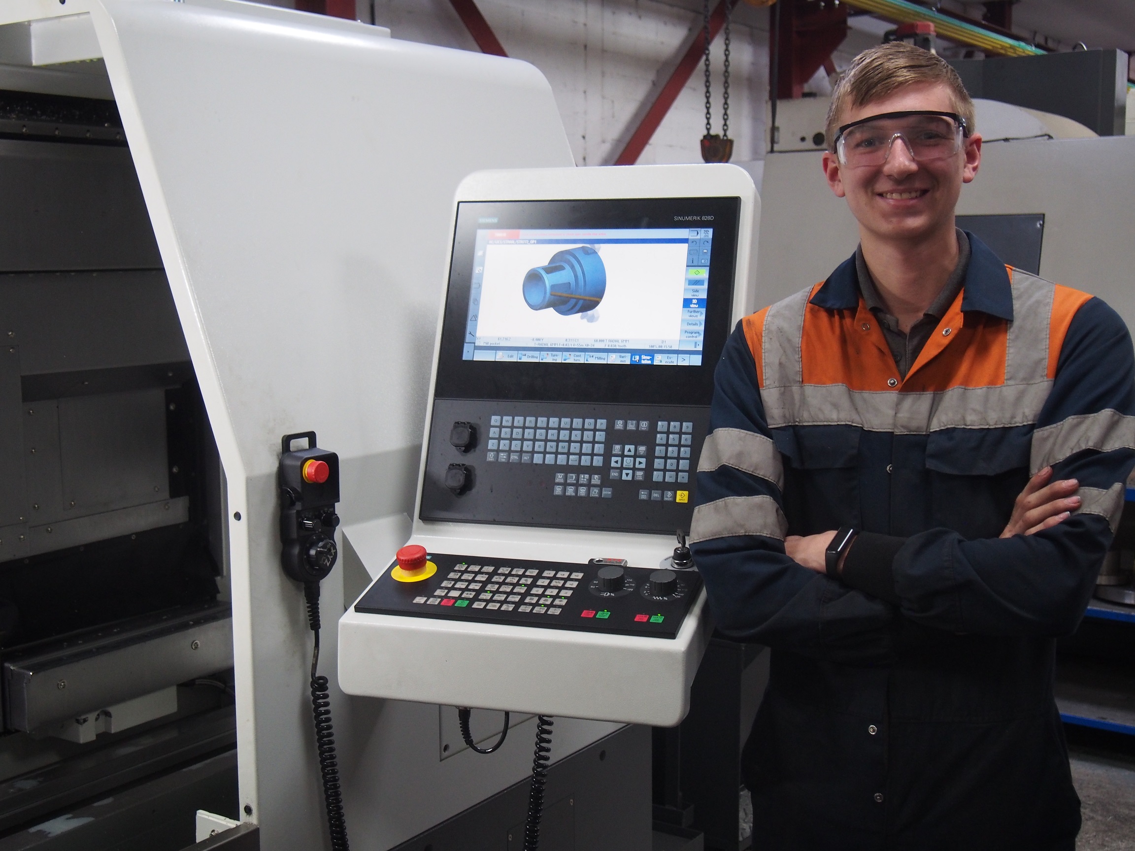 Rhys Woodhead machine operator and programmer for the XYZ TC 320 LTY at Straaltechniek